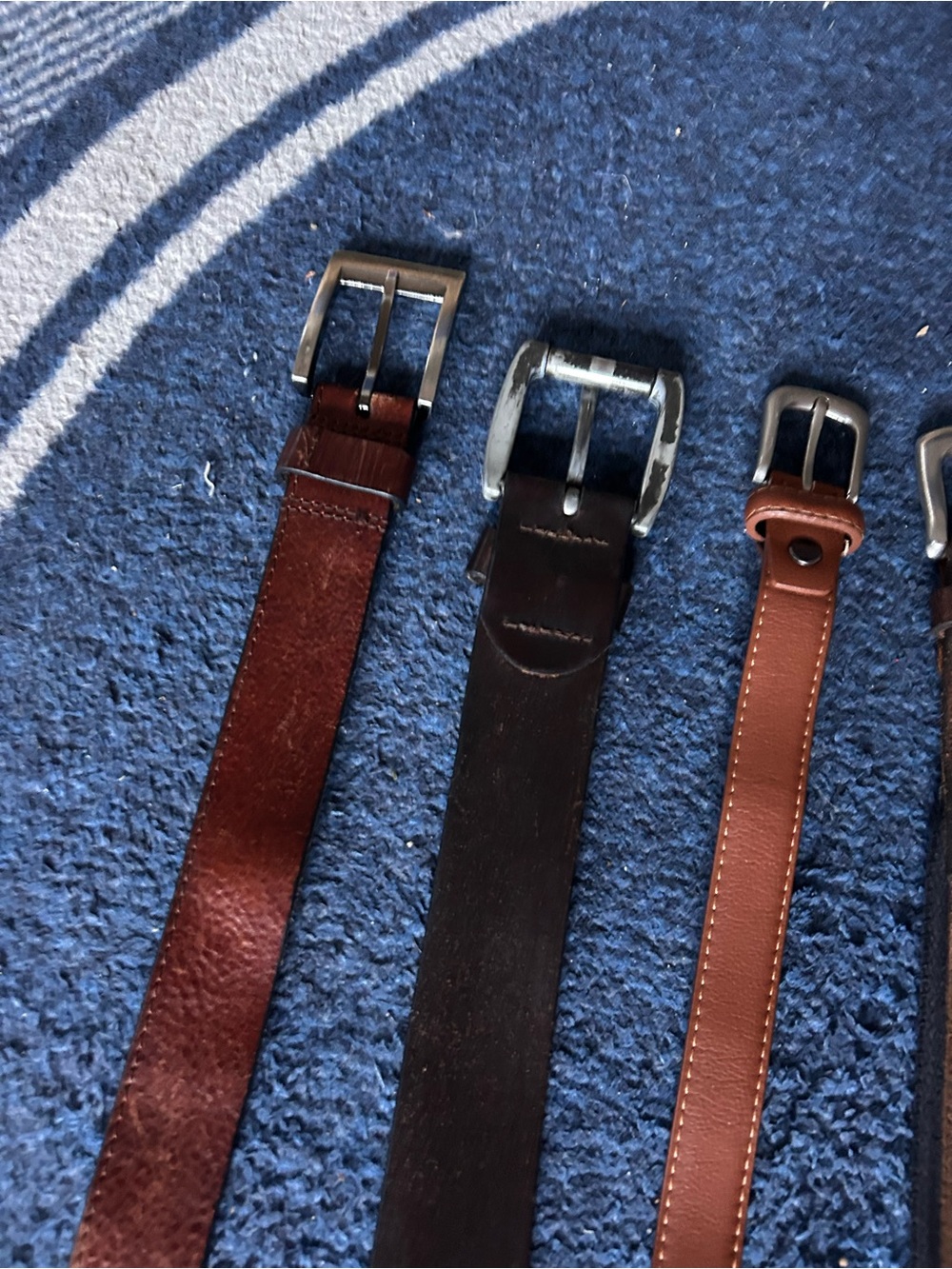 Lot of 4 Men's Brown Leather Belts - Classic Everyday Style